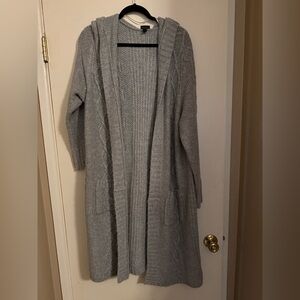 Torrid Cable Coatigan Hooded Open Front Sweater